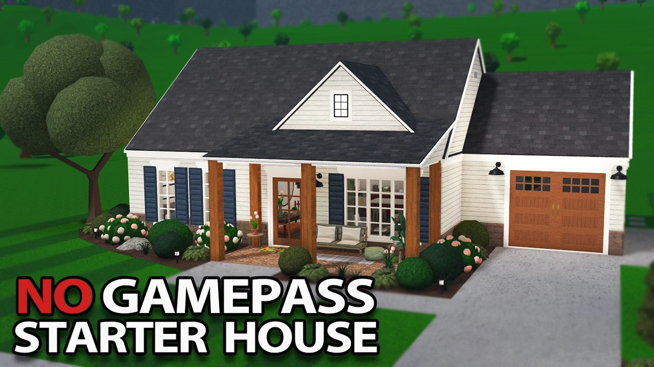 i built a NO GAMEPASS STARTER HOUSE in BLOXBURG - YouTube