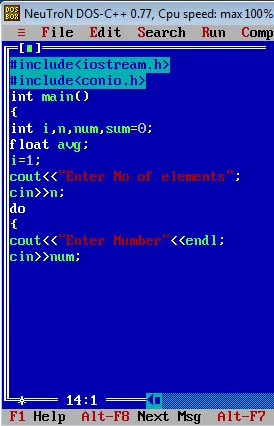C++ PROGRAM TO FIND SUM AND AVERAGE OF NUMBERS GIVEN BY USER USING DO ...