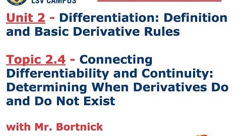 AP Calculus AB - 2.4 Connecting Differentiability and Continuity