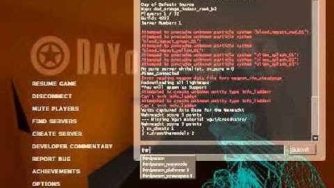 Day of Defeat: Source - Hacking console commands