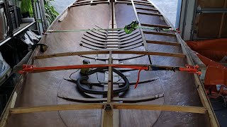 The deck is off! Early 1960's mahogany Flying Fifteen restoration