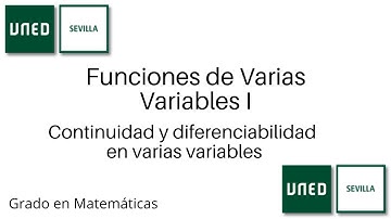 Continuidad y diferenciabilidad en varias variables | Funciones de Varias Variables I | UNED