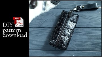 How to make leather key holder with zipper | PDF pattern | DIY tutorial | Template
