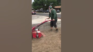 Rototilling to remove top layer of grass and dirt!