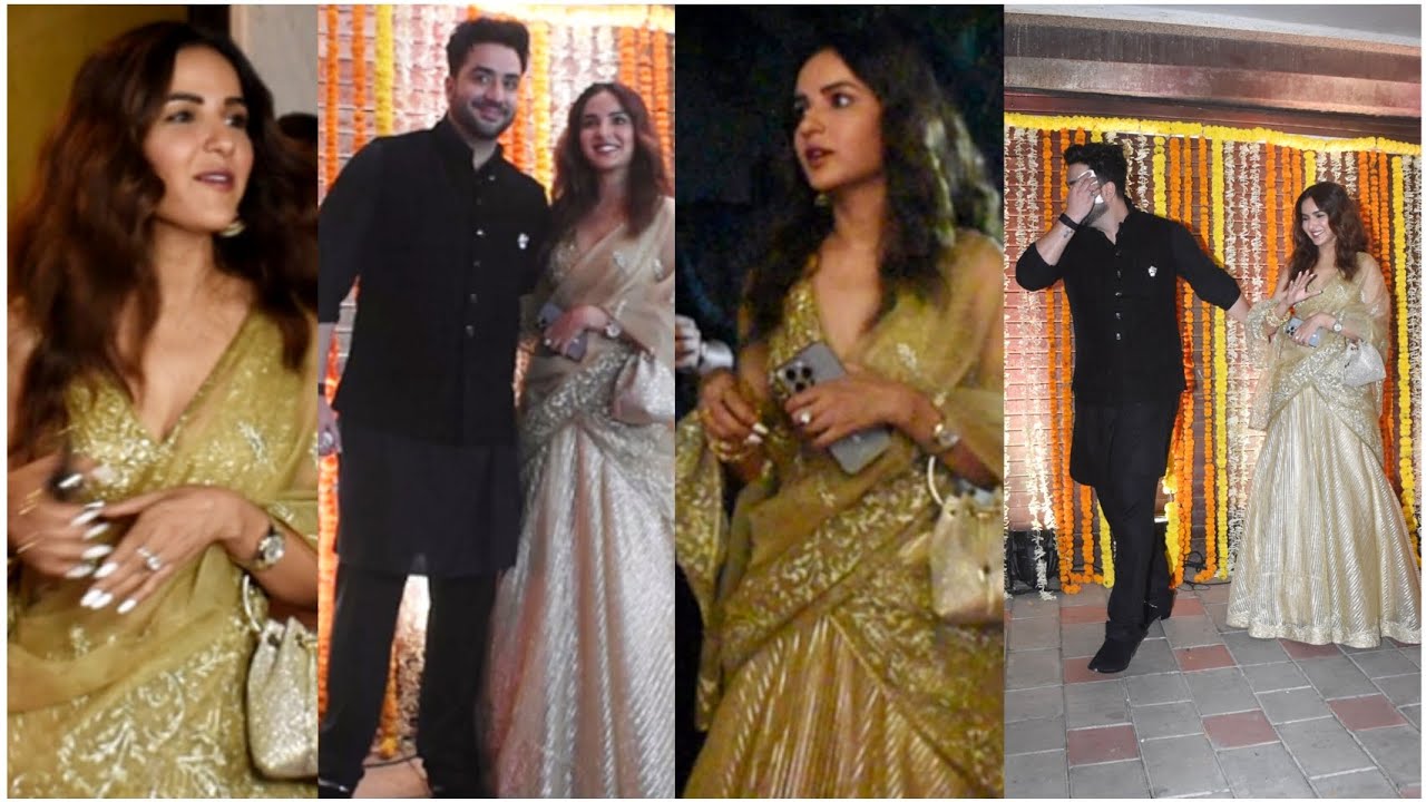 Couple Jasmin Bhasin and Aly Goni exits from Diwali Party | Jasly | @bollywoodbandook