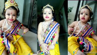 #LittleKrishna #cutebabyKrishna/How to decorate baby as kanha on #krishnaJanmashtami/#krishnjayanti