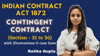CONTINGENT CONTRACT | SECTION - 31 to 36 | WITH ILLUSTRATIONS AND CASE LAWS (Contract Act 1872)