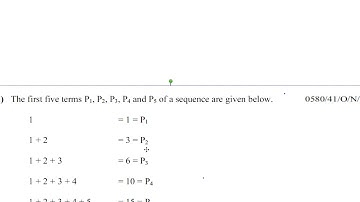 0580/41/O/N/10 (IGCSE) Paper 41  Q9a (iv) (vi)  Number Patterns & Sequences