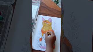 mustard crayon #shortvideo #art #youtubeshorts #drawing #shorts #cat #cats #animals #animalart