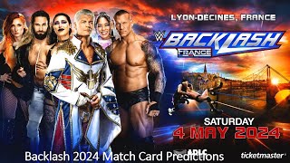 Wwe Backlash 2024 Match Card Predictions