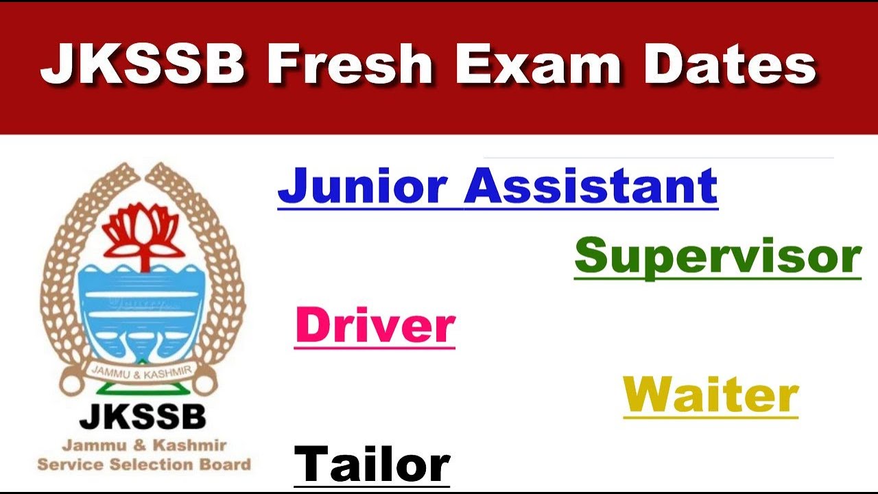 Jk Ut Jkssb Issued Exam Calendar Jkssb Various Exams Download Pdf