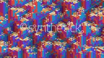 Stock Video. 3D cubes loop. Isometric geometric mosaic pattern of colorful blocks.