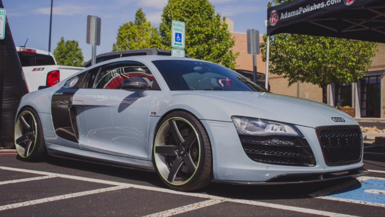 2010 AUDI R8 V10 on 20in Volk Blackfleet Wheels // Wheel Fitment guide ...