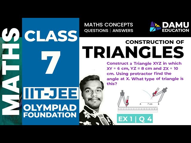 Construction Of Triangles | Construct ΔXYZ, XY=6 cm, YZ=8 cm & ZX