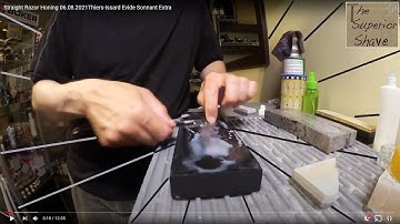 #Hönenist Straight Razor Honing 06.08.2021 Thiers-Issard 1196 Evide Sonnant Extra & Shaped Arkansas