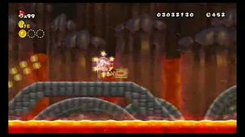 [New Super Mario Bros. Wii] WORLD 8-2 Normal Exit Walkthrough (All Star Coins)