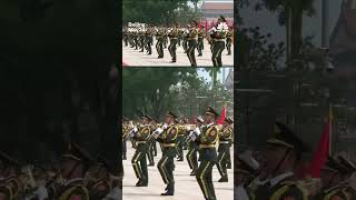 Honor guard welcomes Trump with elaborate arrival ceremony