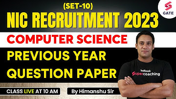 NIC Scientist B Previous Year Question Paper | Computer Science | NIC Recruitment 2023| Himanshu Sir