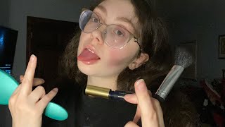ASMR fast and aggressive toxic friend does your hair and makeup (makeup roleplay) (fast ASMR)