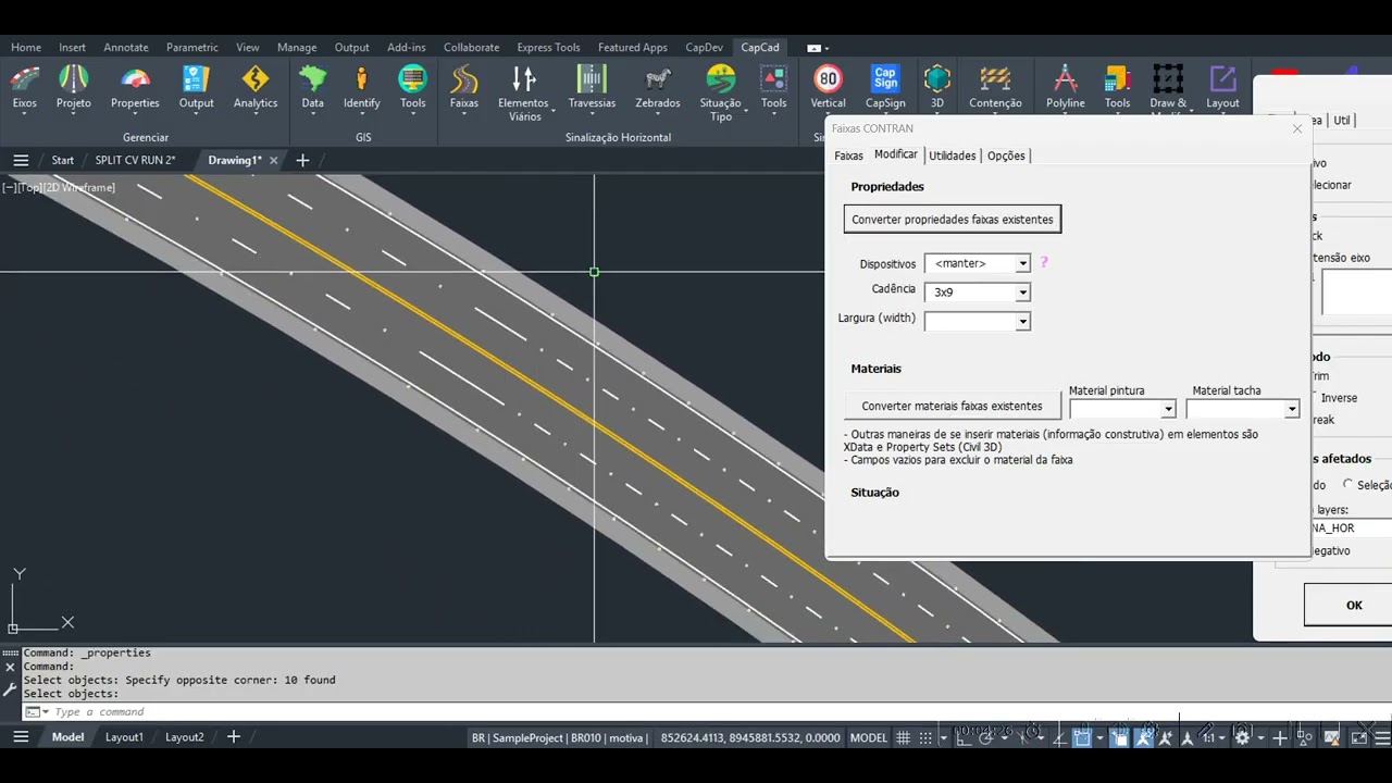 CapCad: Break e trim múltiplo por eixo