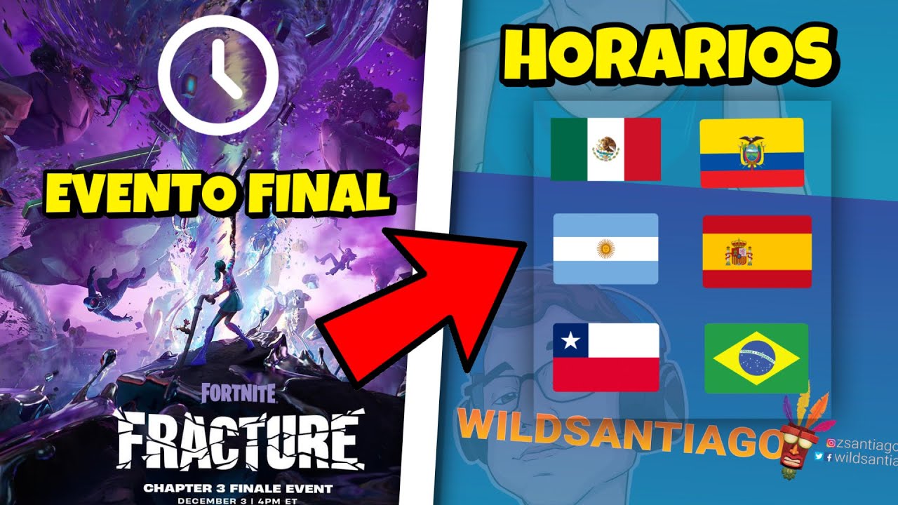 ⏰ *HORARIOS* CUANDO ES EL EVENTO FINAL DEL CAPITULO 3 DE FORTNITE