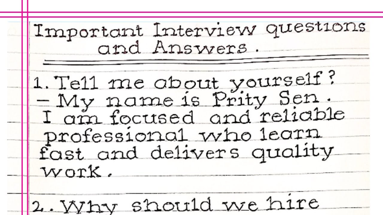 Interview Preparation  ||  Important Interview Questions and Answers  ||  Manha Education