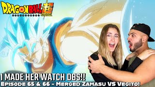 SUPER SAIYAN BLUE VEGITO VS MERGED ZAMASU!! Girlfriend's Reaction DBS Episodes 65 & 66