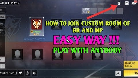 HOW TO JOIN CUSTOM ROOM OF MP & BR | COD MOBILE | EASY WAY |
