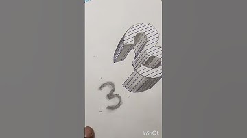3D trick art on paper ! Floating number 3 @jay hind @