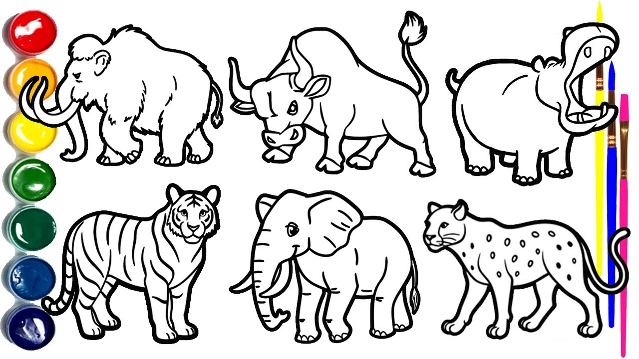 HOW TO DRAW 6 WILD ANIMALS IN MINUTES! Children Draw Animals