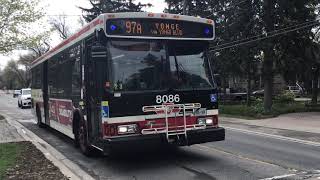 TTC SUPER RARE 8086 Bus on route 97A Yonge to York Mills Station via Yonge Blvd