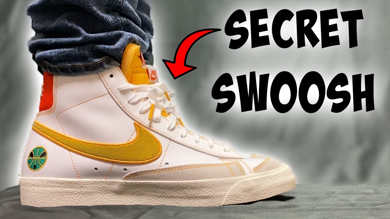 nike blazer yellow swoosh