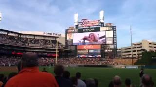 Jenna Elsenheimer Detroit Tigers National Anthem 6-8-14 at Comerica Park