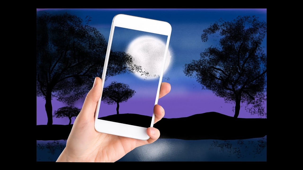 Full Moon Painting / Painting with SmartPhone | LaxMAN