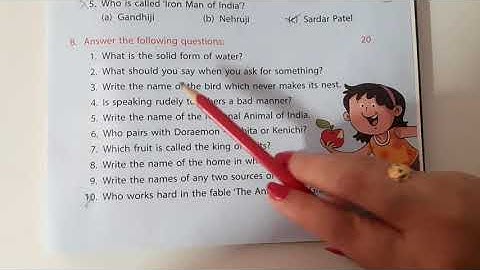 Gk class 1 Test Paper 1