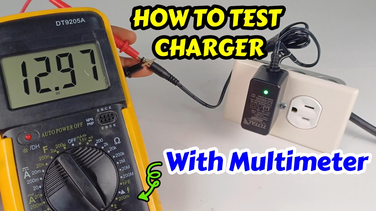 How to use digital multimeter DT9205A to test an electric charger