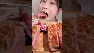 Giant Wagyu T-Bone Steak🥩黒毛和牛 極厚Tボーンステーキ🥩 #asmr #asmreating #asmrfood #mukbang #miyuasmr #咀嚼音