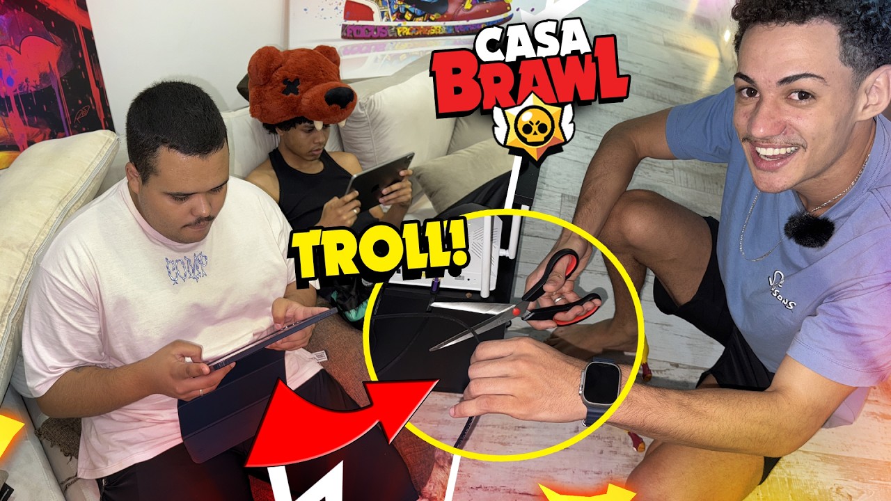 TROLEI O LELE CORTANDO a INTERNET no MEIO DA PARTIDA do RANKEADO 🤣😳 BRAWL STARS!