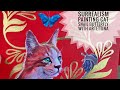 Acrylic surrealism painting cat snail butterfly art with Artettina