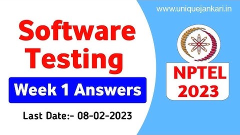 Software Testing || Week-1 || NPTEL Assignment Answers 2023 || Unique Jankari