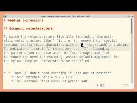 Vim regexp: Escaping metacharacters