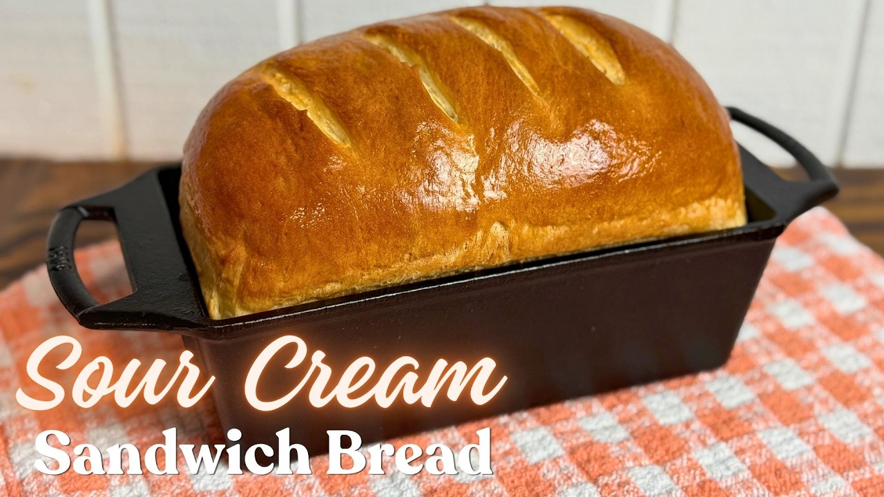 Soft & Fluffy Sour Cream Sandwich Bread (Easy Bread ... - YouTube