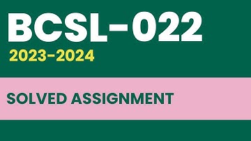 BCSL-022 Solved Assignment 2023-24 || IGNOU || BCA (2) || @learningscience