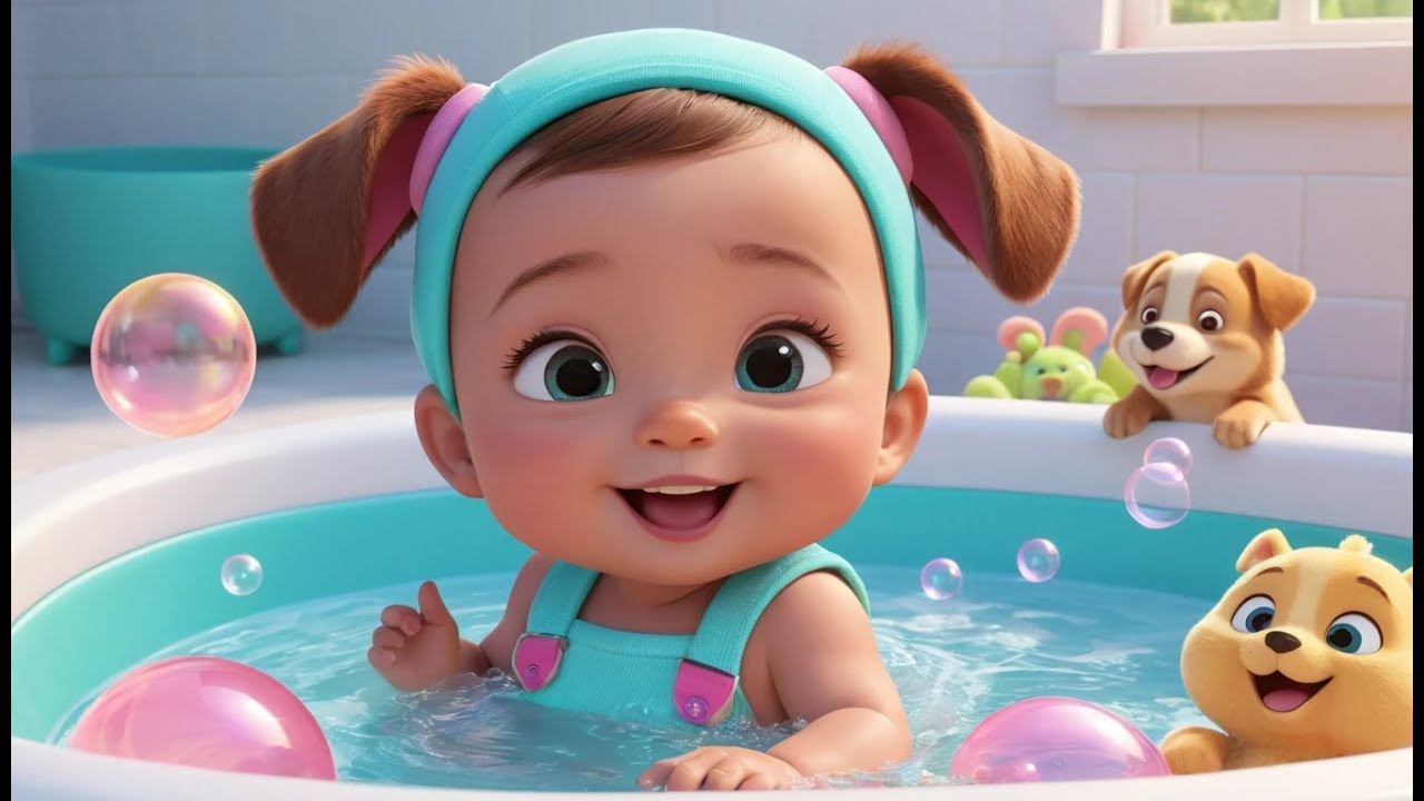 Bath Song | Fun Kids Song | Playful Singing and Splashing Rhyme