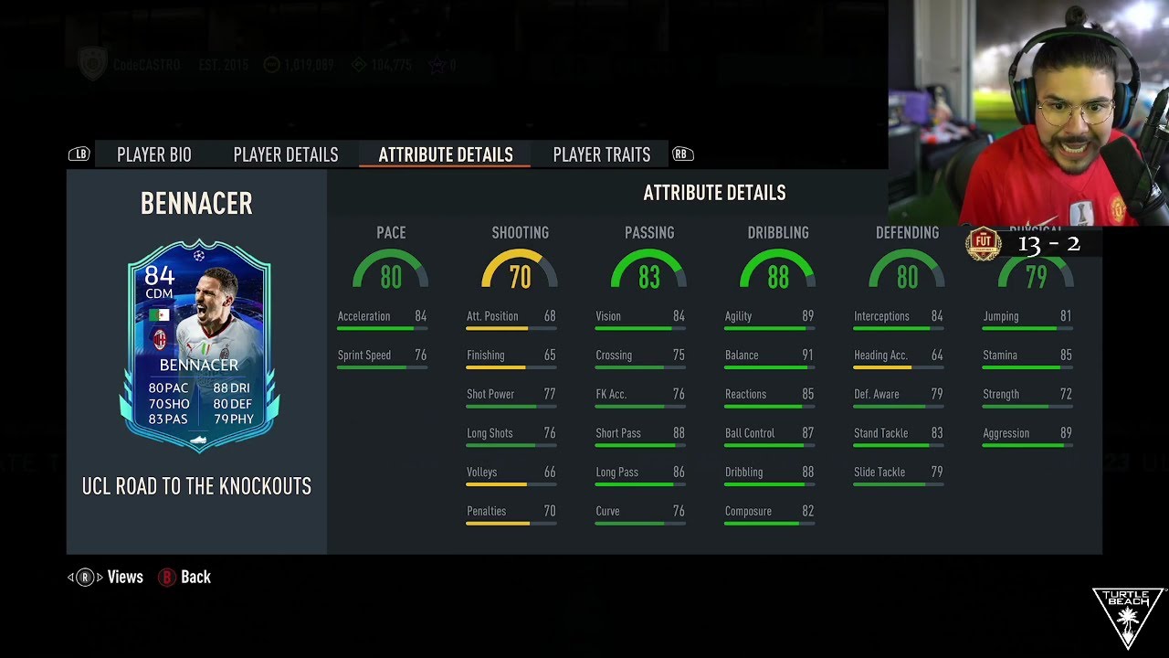 Castro1021 reacts to 84 RTTK Bennacer SBC