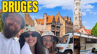 Our First Day in Belgium! From Campsite to Bruges, Bikes, Waffles & Chocolate