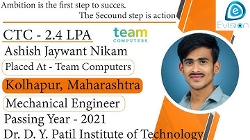 Congrats, Ashish | Selected in TEAM COMPUTERS | 2.4 LPA | MECHANICAL ENGINEER, PoY 2021 | Kolhapur