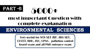 Environmental sciences | most important question series| part 6 | envirocademy