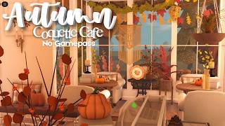 ₊˚⊹♡ no gamepass autumn coquette cafe 🥐☕ | bloxburg speedbuild & tour!
