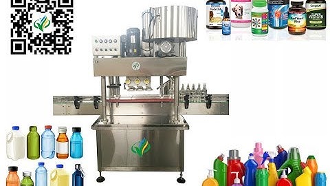 Automated screw capping machine for flat bottles spindle capper inline equipment testing video